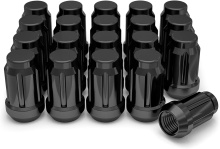 White Knight 3807BK-20AM Black Chrome M12x1.50 Spline Lug Nut, 20 items
